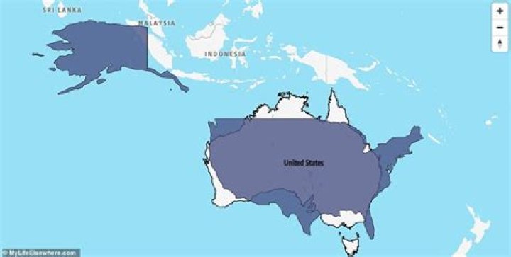 Is Australia slightly larger or smaller than the US?