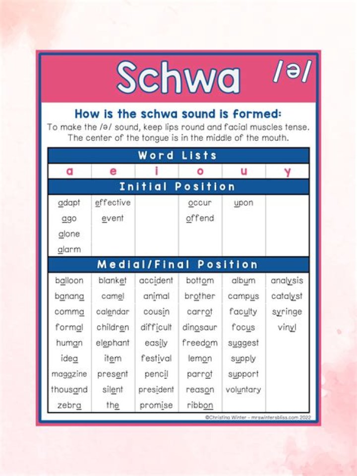 Is schwa a vowel?