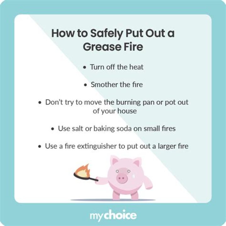 What are two safe ways to put out a grease fire?