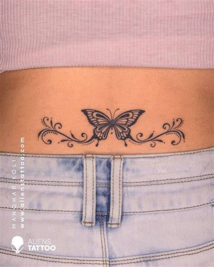 What does a butterfly tattoo on lower back mean?